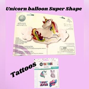 Balloon Backdrop Kit Happy Bday Unicorn Rainbow